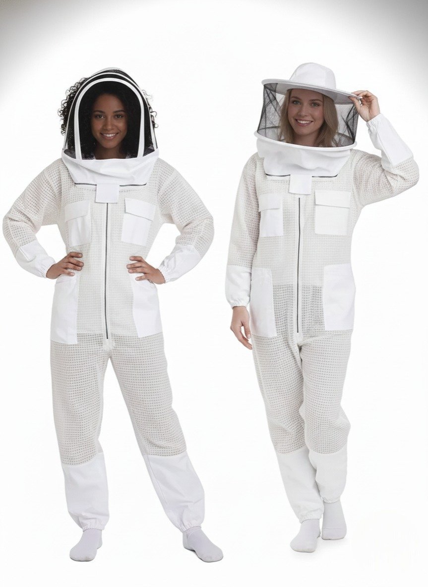 Unisex White Ventilated Bee Suit